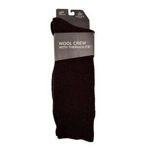 Alpine Design Wool Crew Thermolite Size Large Men's 9-12 Brown NWT Socks